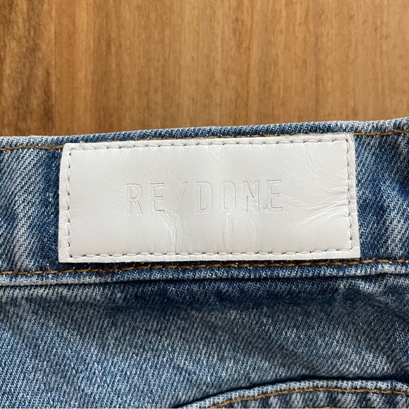 Re/Done 70s Straight Destroyed Sunfaded Indigo Jeans Size 25 - Picture 9 of 12